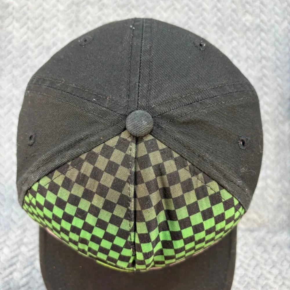 Minecraft Youth Snapback Hat Green Black Checkered Creeper Flat Brim Cap OSFM